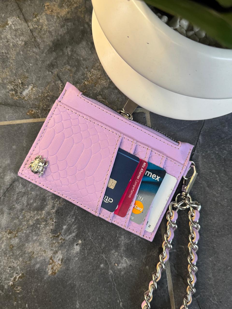 TARJETERO/MONEDERO PREMIUM VIBORA LILA