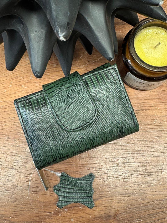 CARTERA LISBOA 100% PIEL VERDE MILITAR LIZAR