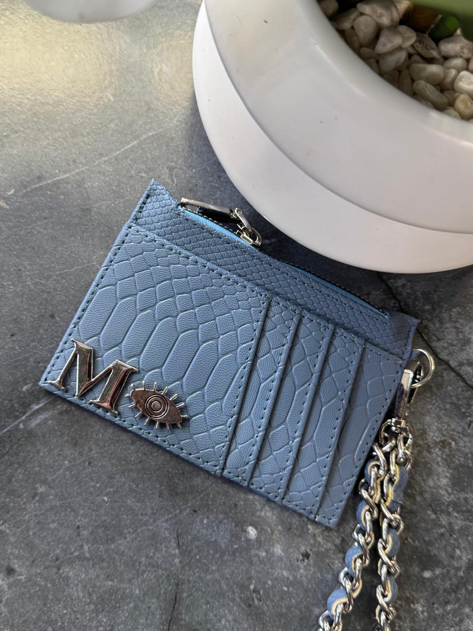 TARJETERO/MONEDERO PREMIUM AZUL MEZCLILLA