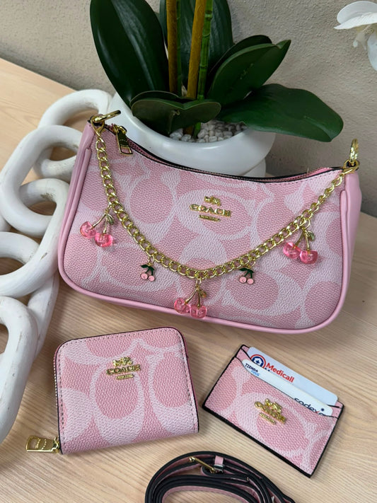 KIT COACH 3.0 BOLSO ROSA PASTEL