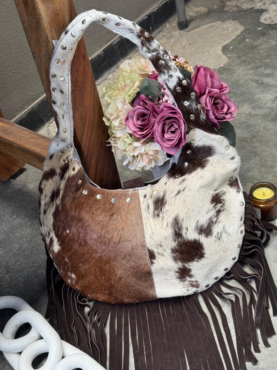 BOLSO MONTANA PELO Y BARBAS CHOCOLATE
