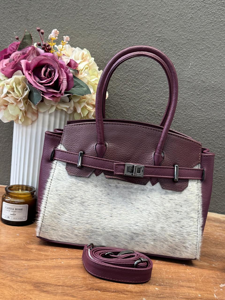 BOLSO BIRKIN MEDIANA DE PELO VINO