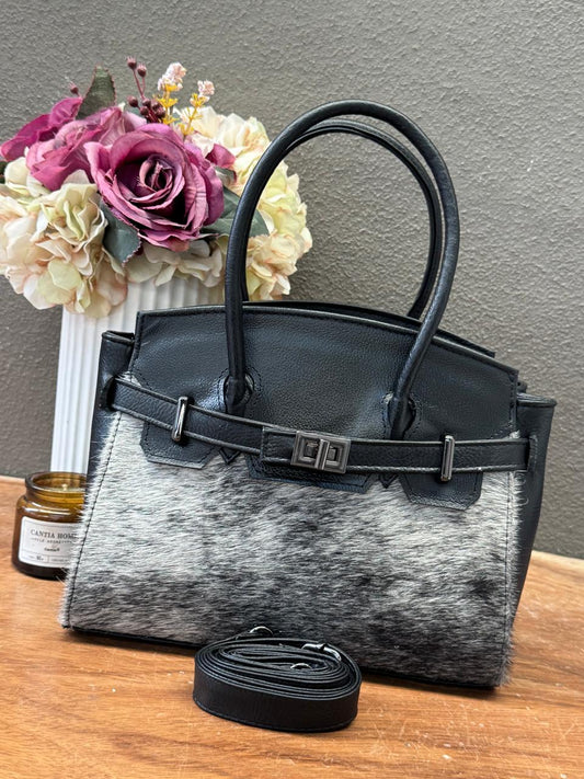 BOLSO BIRKIN MEDIANA DE PELO NEGRO