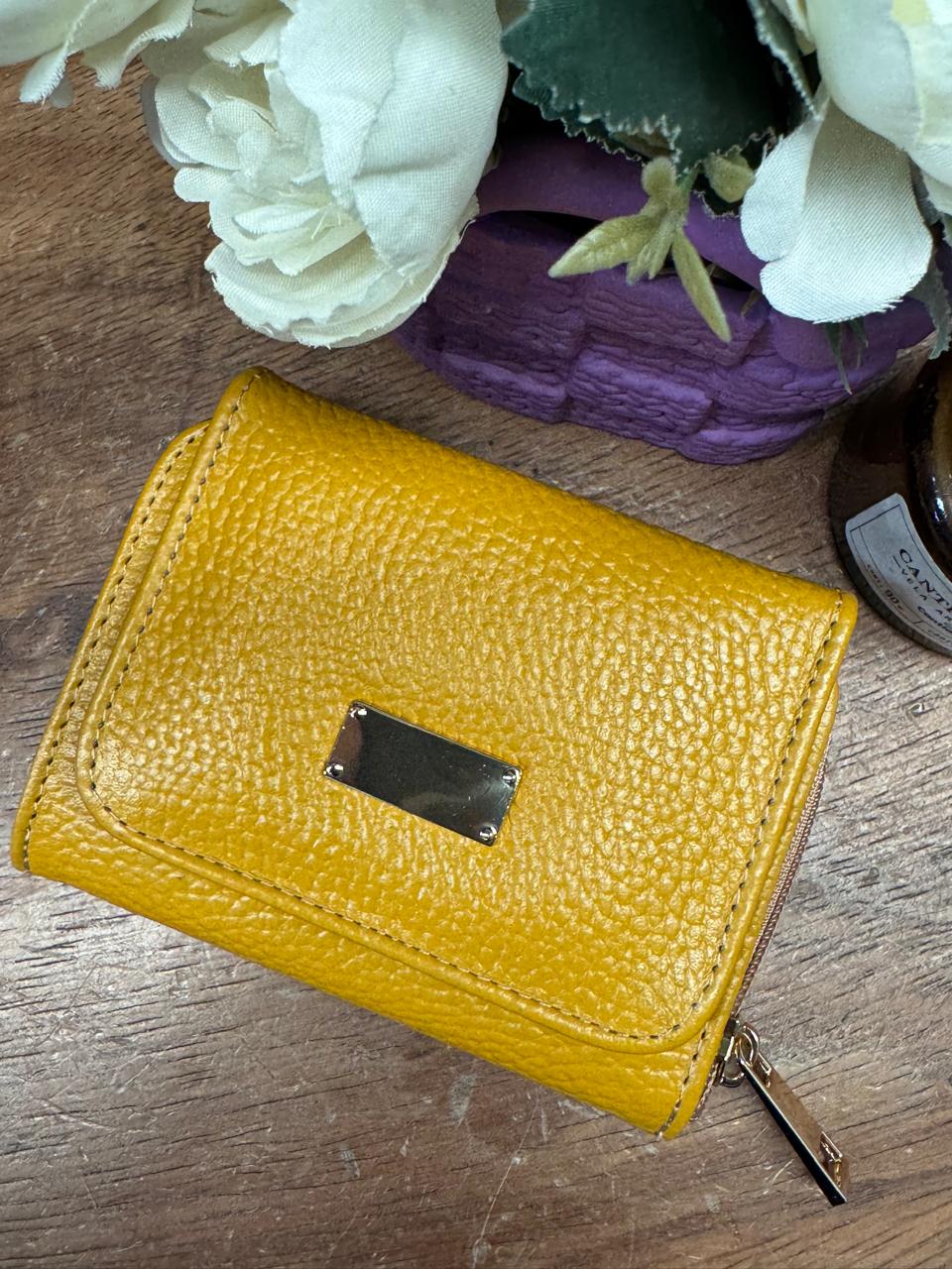 CARTERA PIEL KENYA MOSTAZA FLOTER