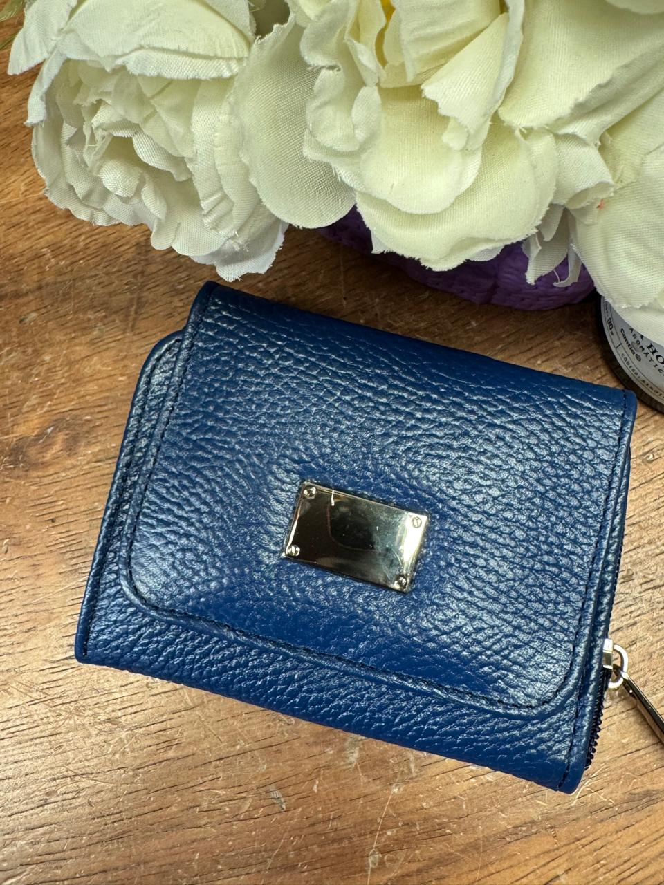 CARTERA PIEL KENYA AZUL FLOTER