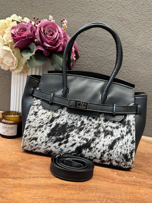 BOLSO BIRKIN MEDIANA DE PELO NEGRO
