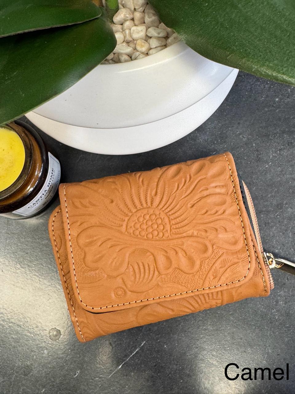 CARTERA PIEL KENYA CAMEL FLORES