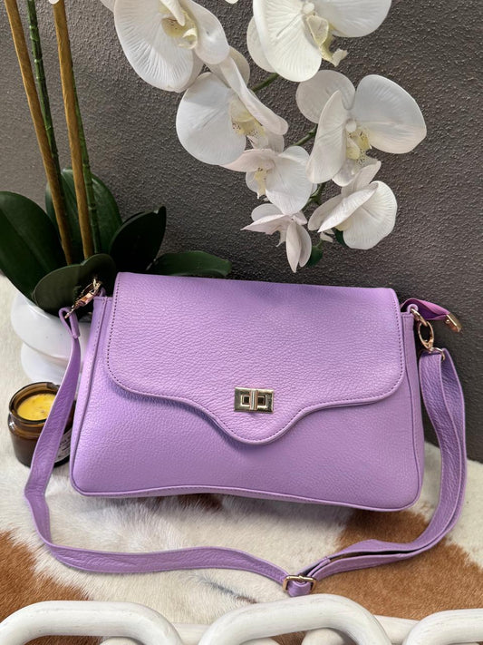 BOLSO 100% PIEL IRAK COLOR LILA