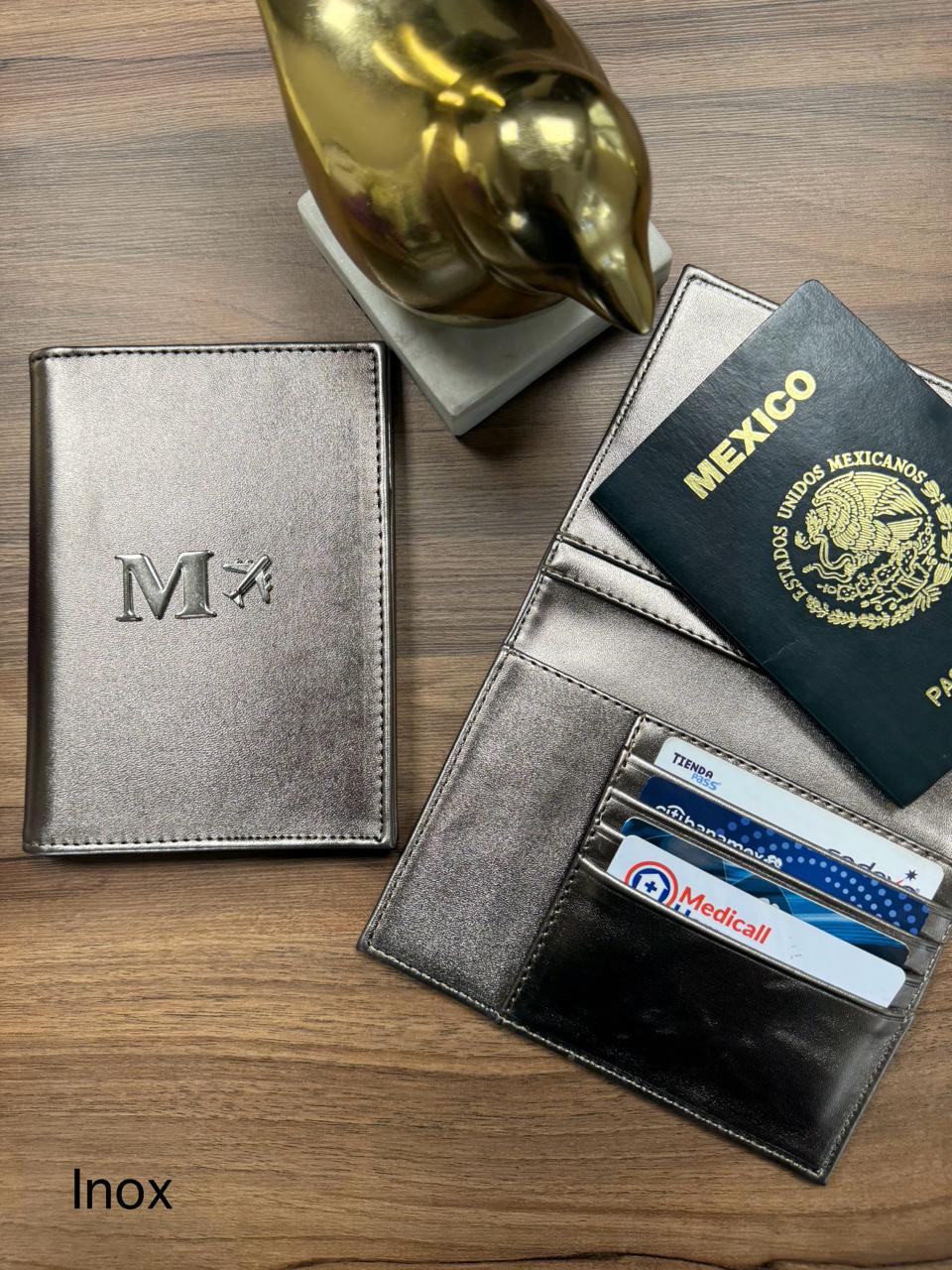 PORTAPASAPORTE IND INOX LISO