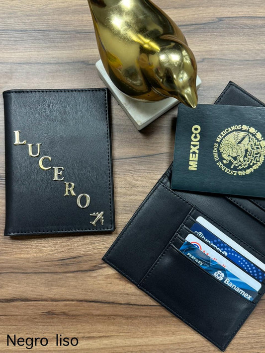 PORTAPASAPORTE IND NEGRO LISO