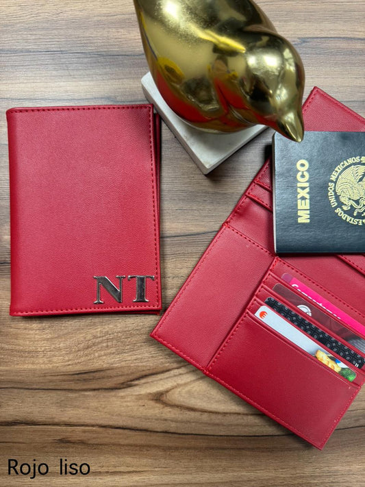 PORTAPASAPORTE IND ROJO LISO