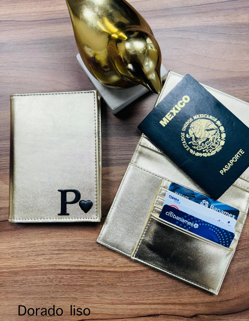 PORTAPASAPORTE IND DORADO LISO