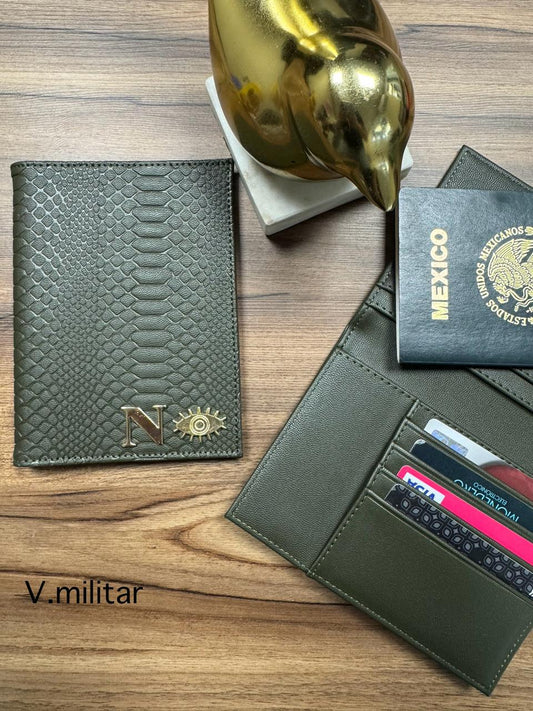 PORTAPASAPORTE IND VERDE MILITAR