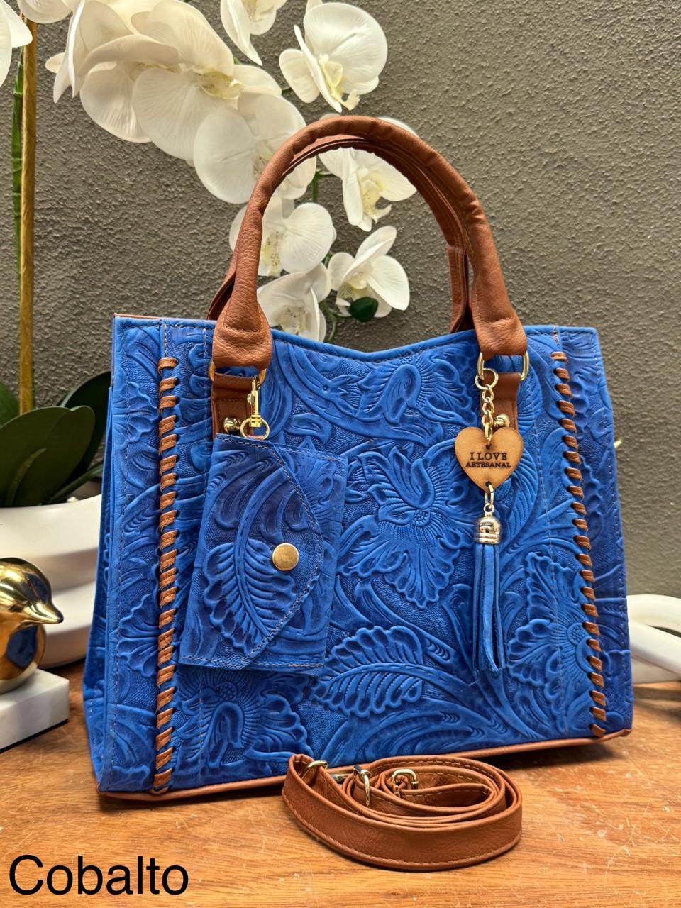 DUO CAROL PIEL CINCELADO COLOR COBALTO
