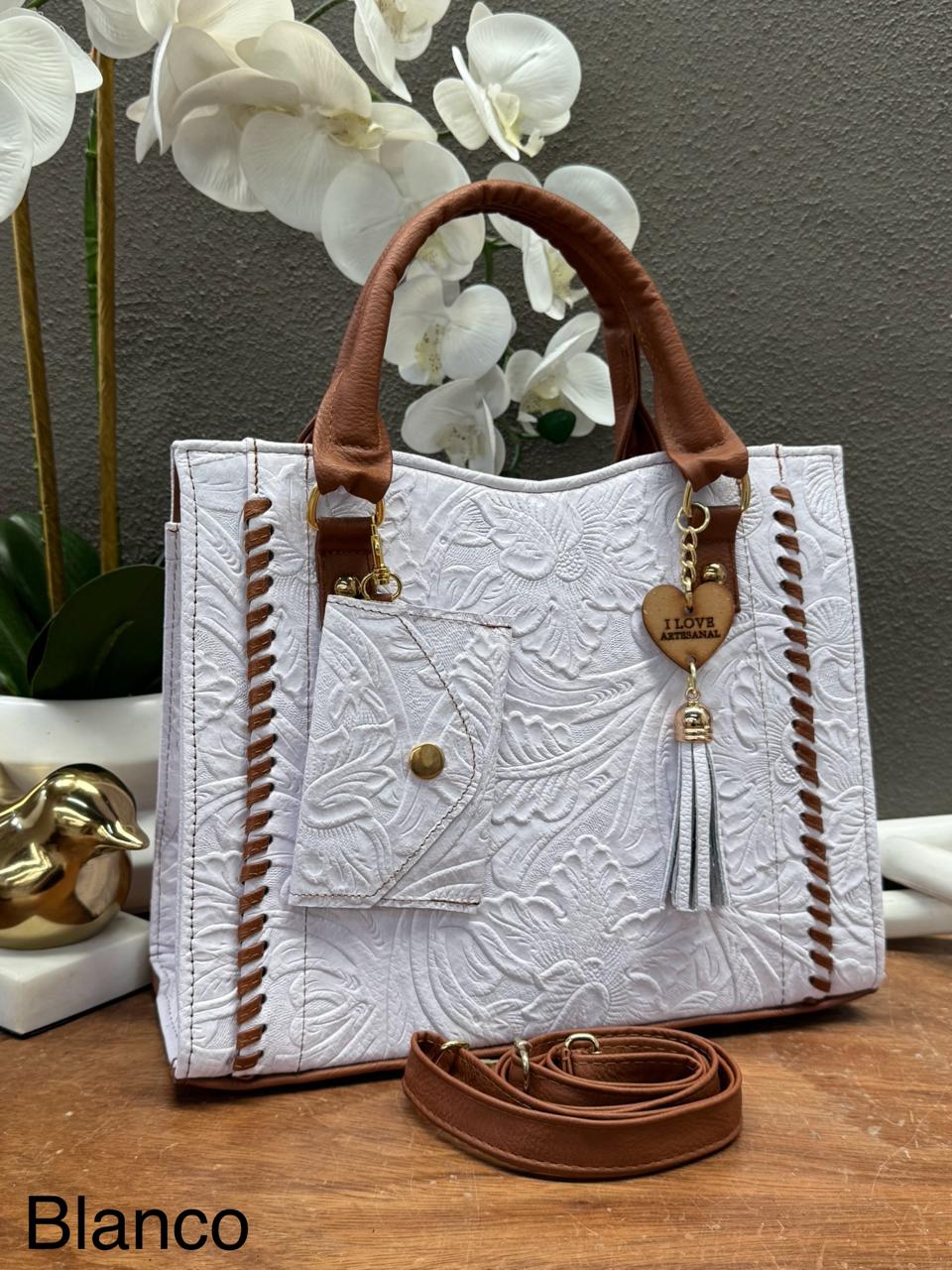DUO CAROL PIEL CINCELADO COLOR BLANCO