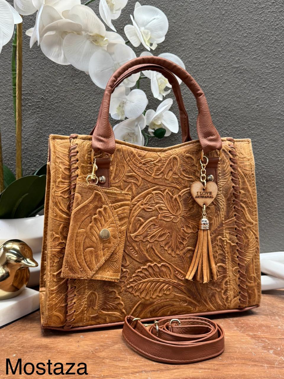 DUO CAROL PIEL CINCELADO COLOR MOSTAZA