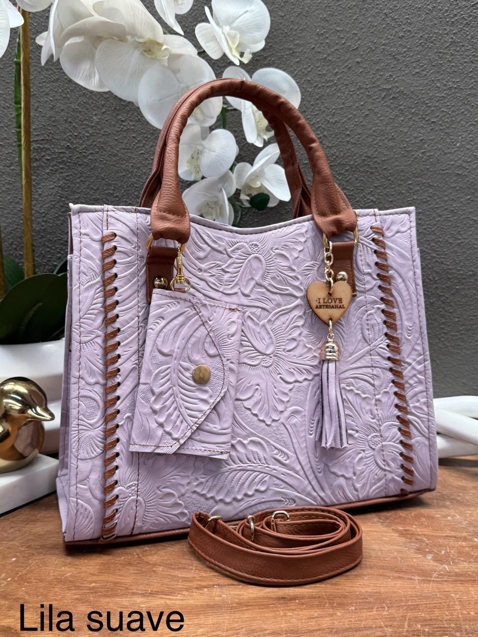 DUO CAROL PIEL CINCELADO COLOR LILA SUAVE