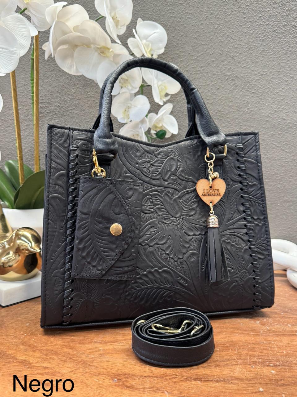 DUO CAROL PIEL CINCELADO COLOR NEGRO