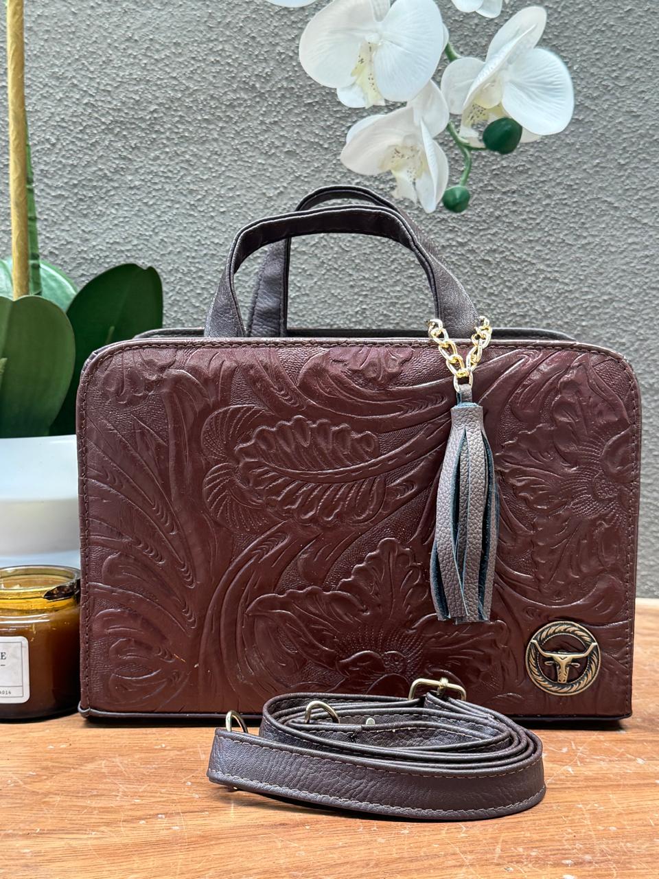 CROSSBODY ARTESANAL TANIA GRABADO FLORES COMINO