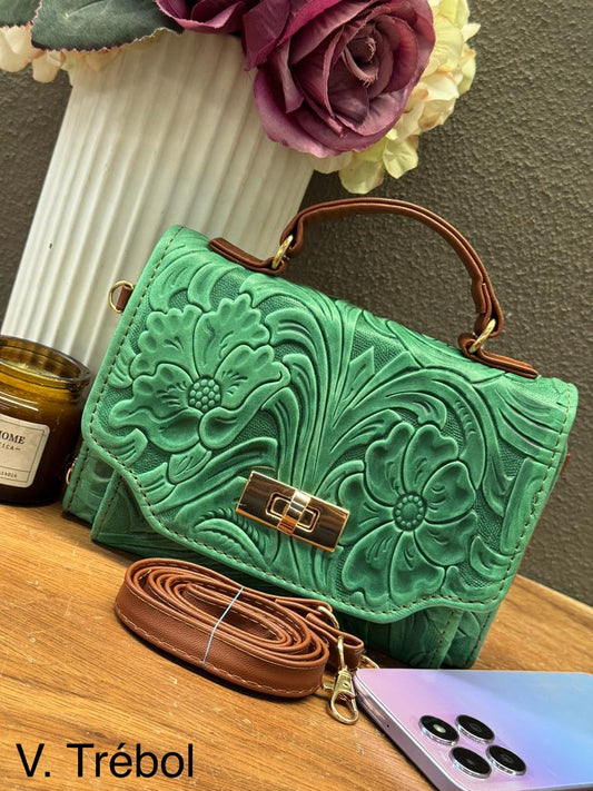 PORTACEL CINCELADO FRIDA PRIMAVERA VERDE TREBOL