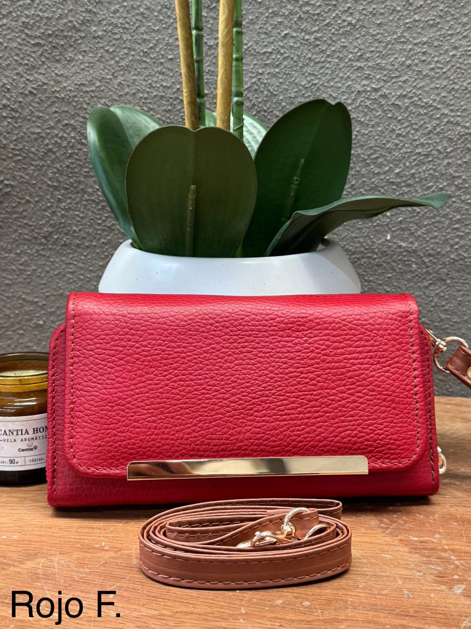 CARTERA CINCELADA ANA FLOTER ROJO