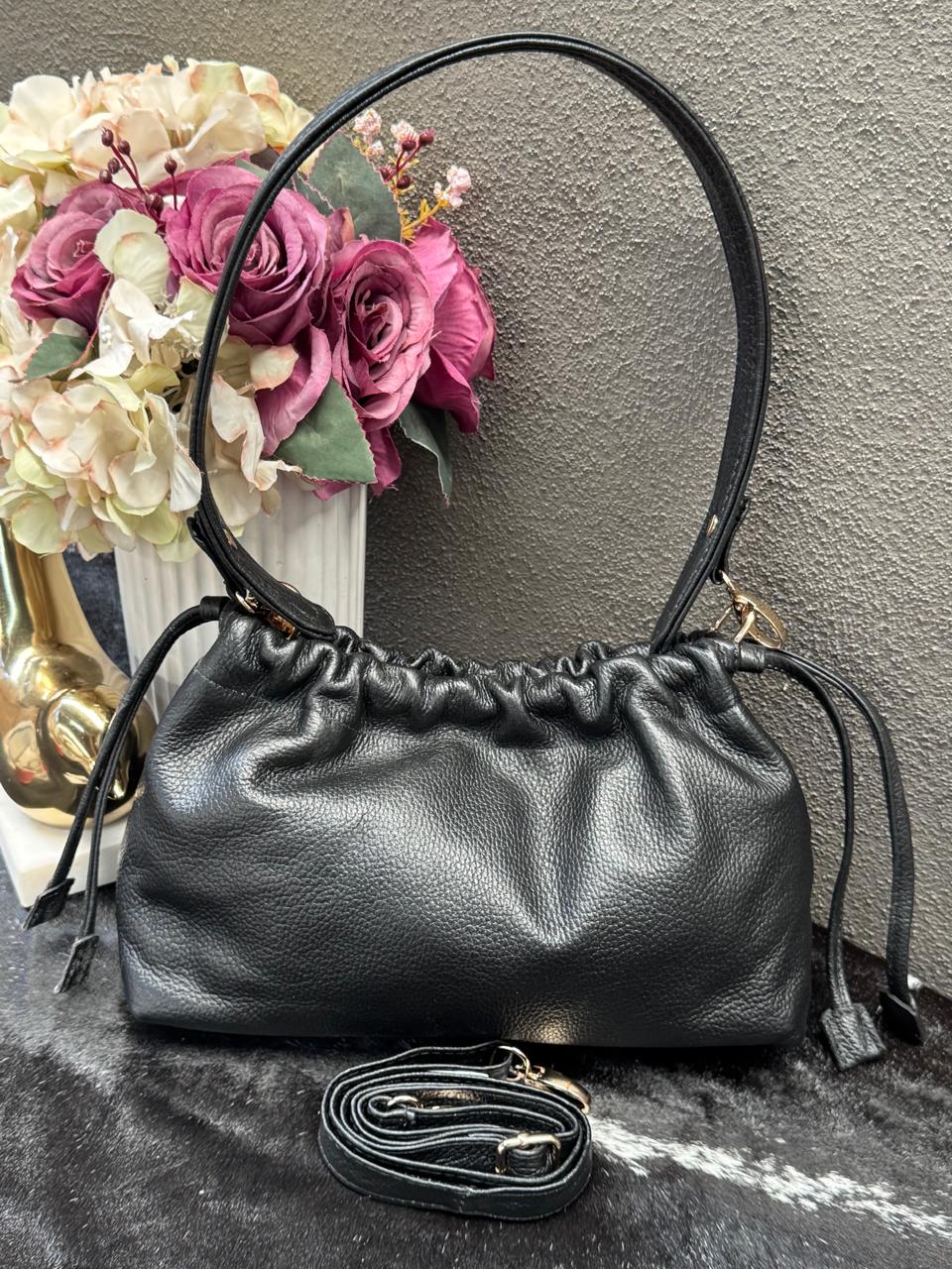 BOLSO 100% PIEL ESTONIA COLOR NEGRO