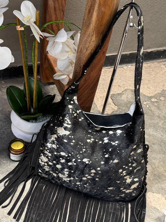 BOLSA ALYSSA PINTADA BARBAS NEGRO