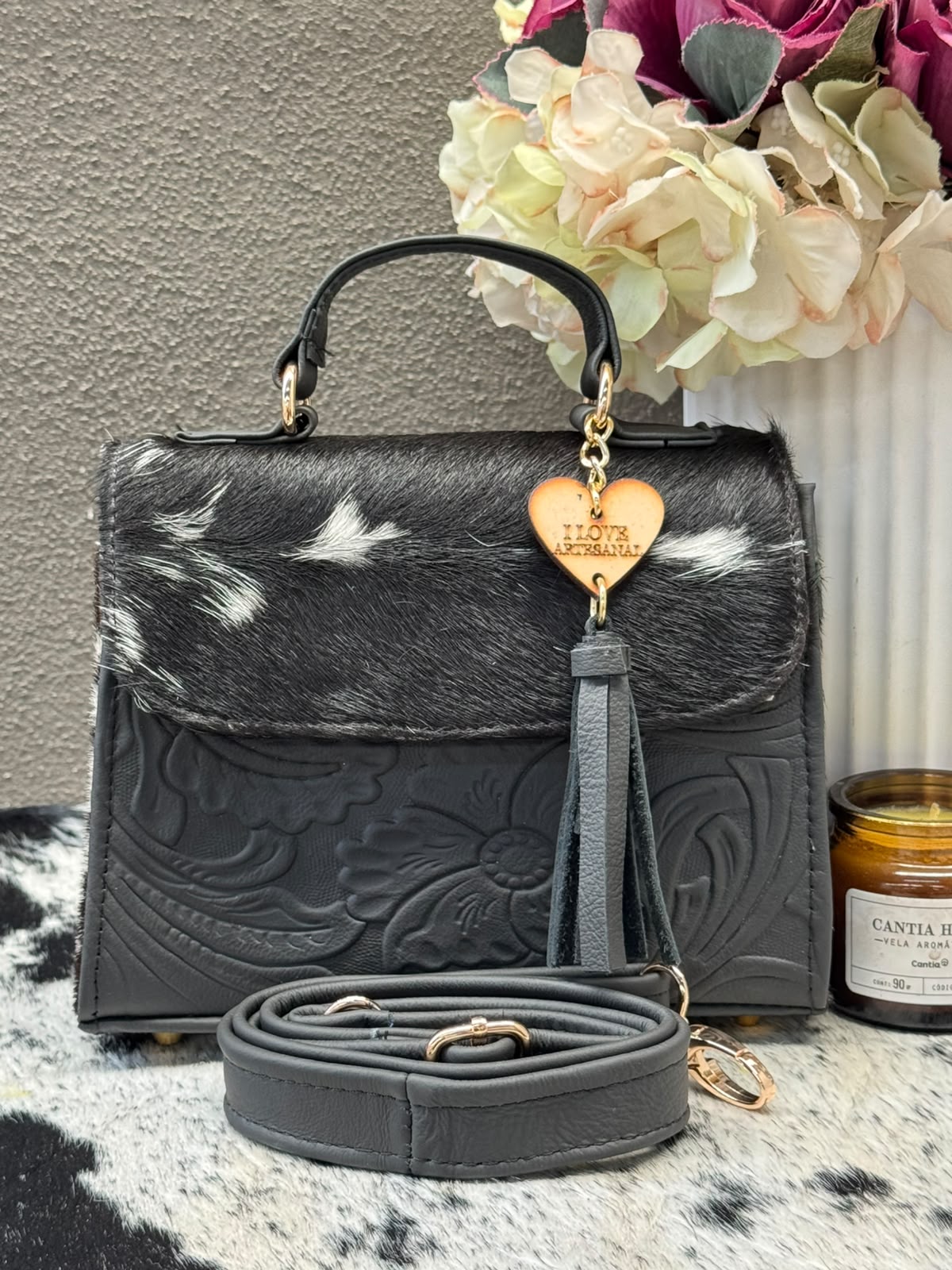 CROSSBODY DELIA PELO NEGRO