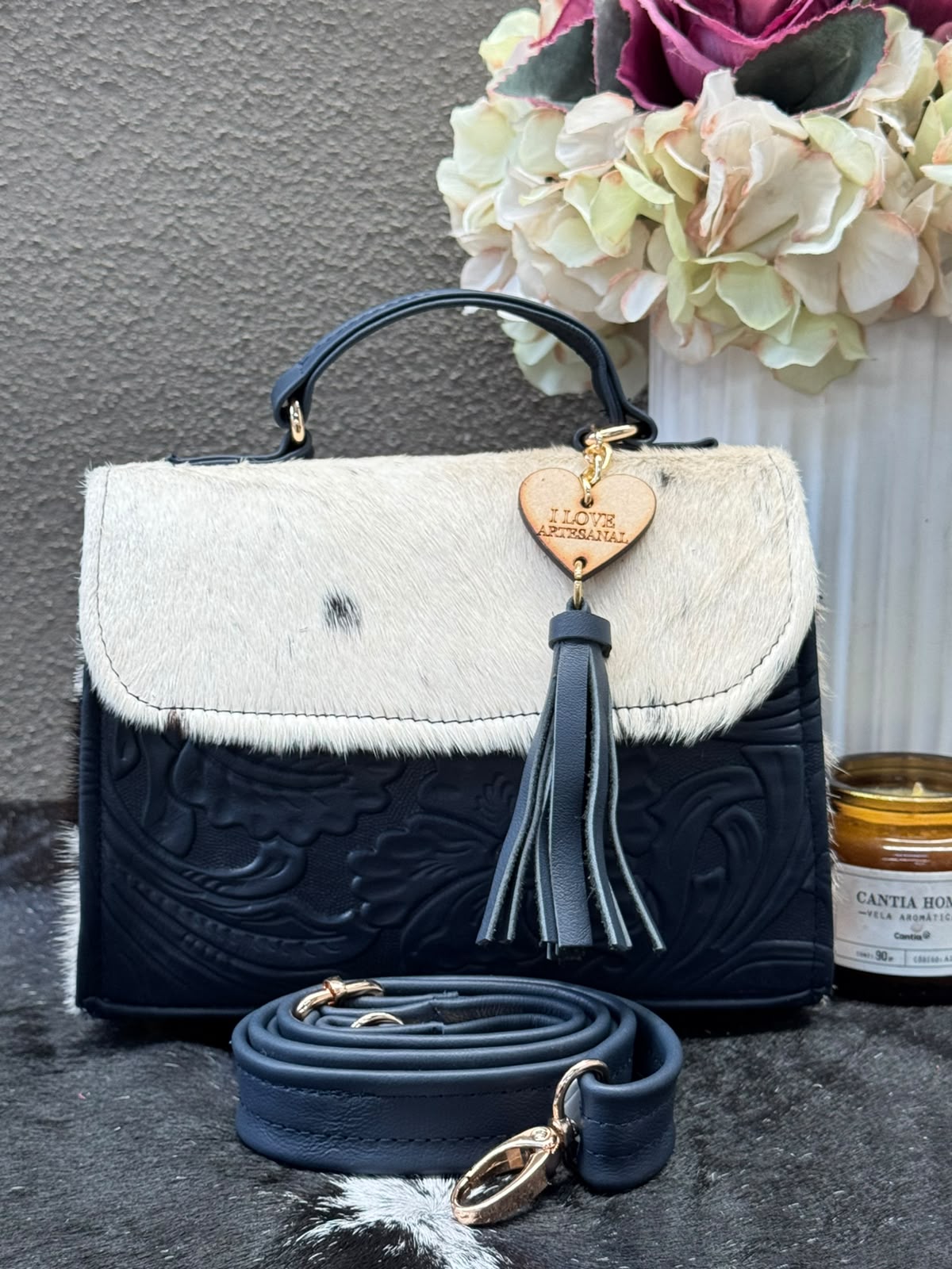 CROSSBODY DELIA PELO MARINO