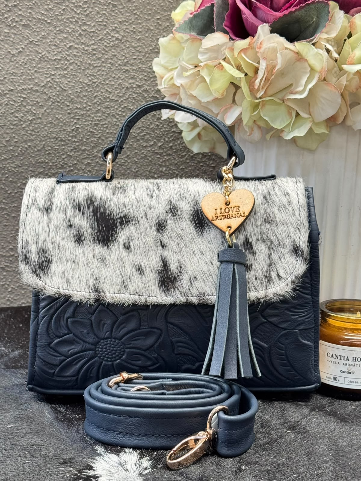 CROSSBODY DELIA PELO MARINO