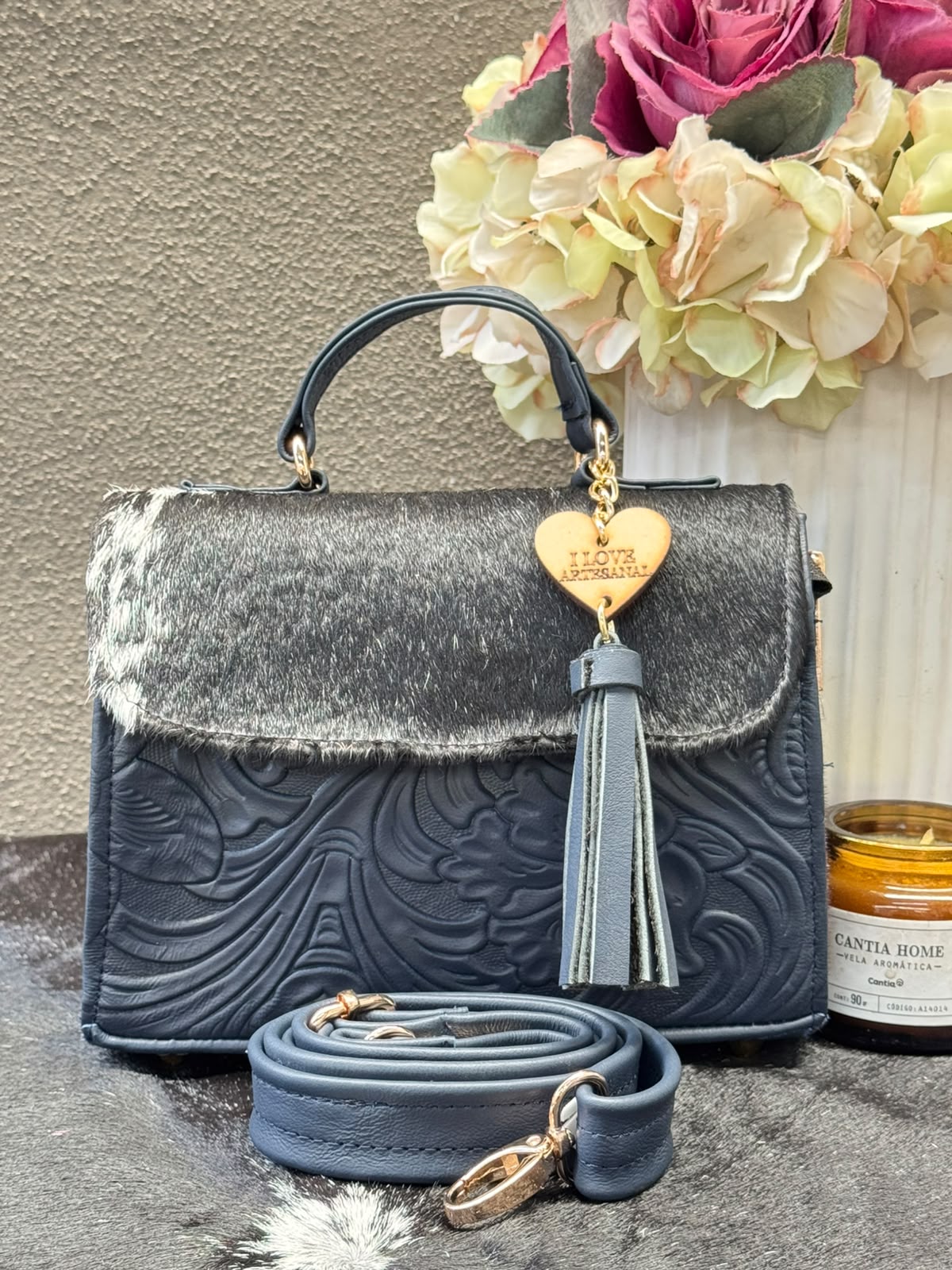 CROSSBODY DELIA PELO MARINO
