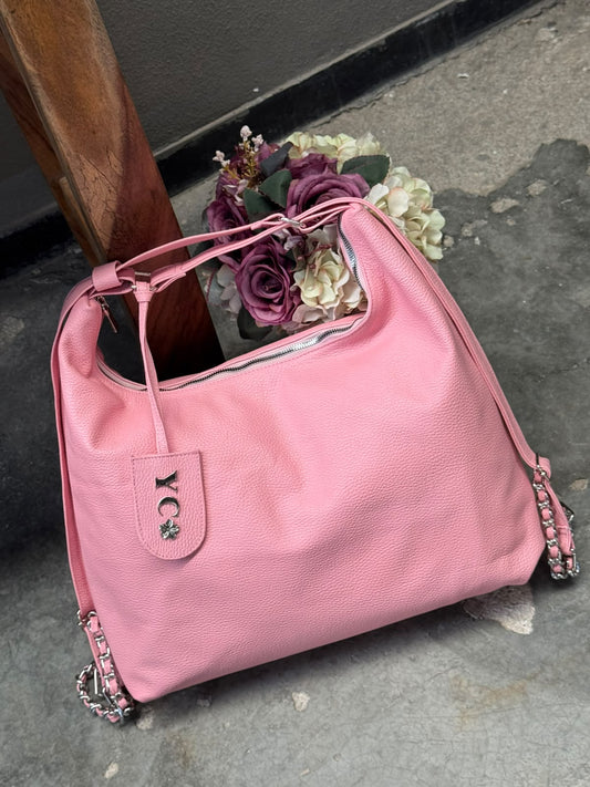 MOIRA DE PIEL COLOR ROSA H/PLATA