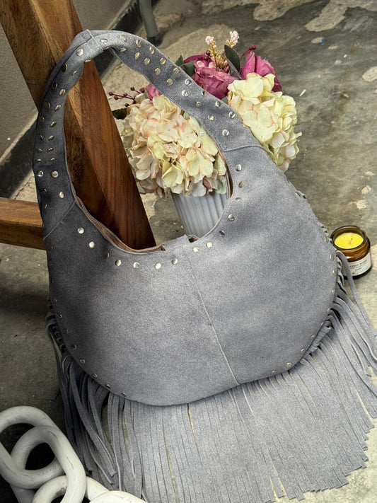 BOLSO MONTANA GRIS BARBAS