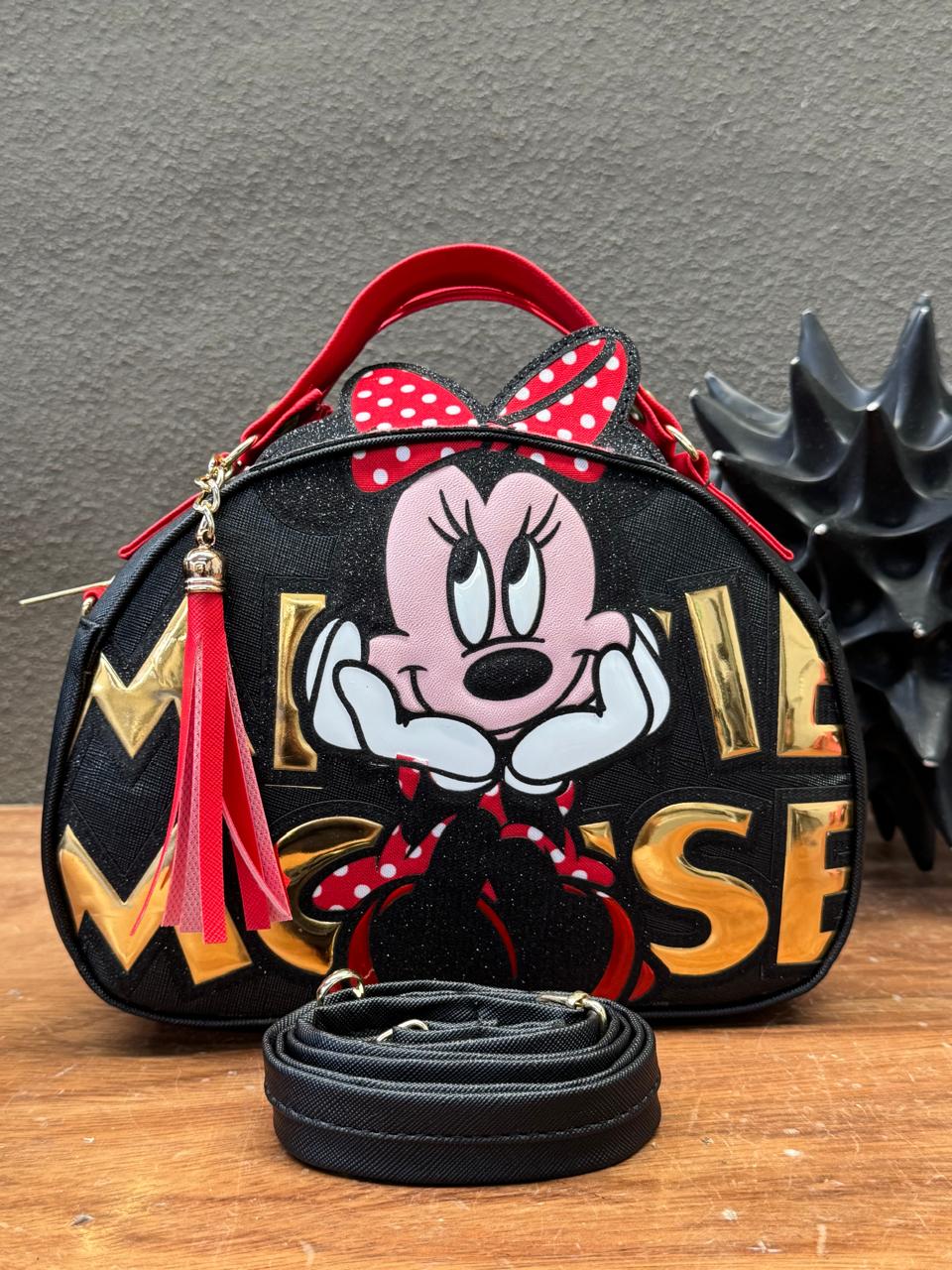 MALETITA PERSONAJE MINNIE NEGRO LETRAS DORADO
