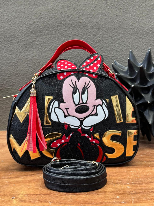 MALETITA PERSONAJE MINNIE NEGRO LETRAS DORADO