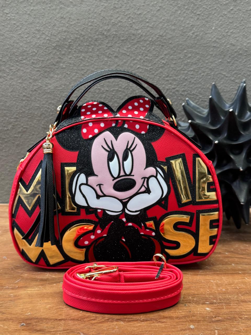 MALETITA PERSONAJE MINNIE ROJO LETRAS DORADO