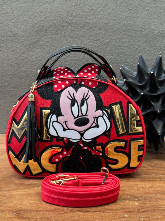 MALETITA PERSONAJE MINNIE ROJO LETRAS DORADO