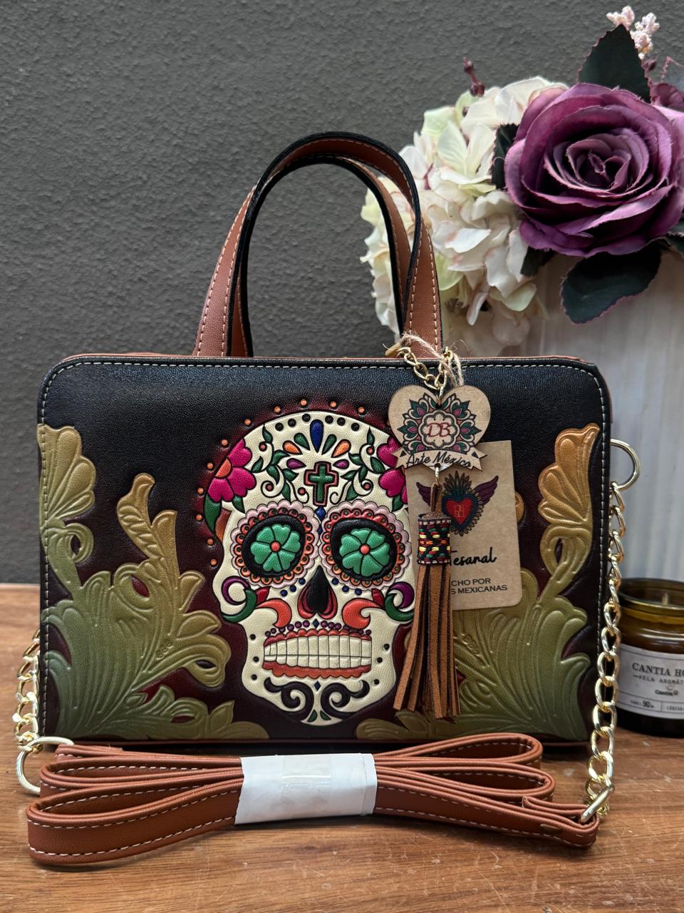 DB CROSSBODY CALAVERA NEGRO