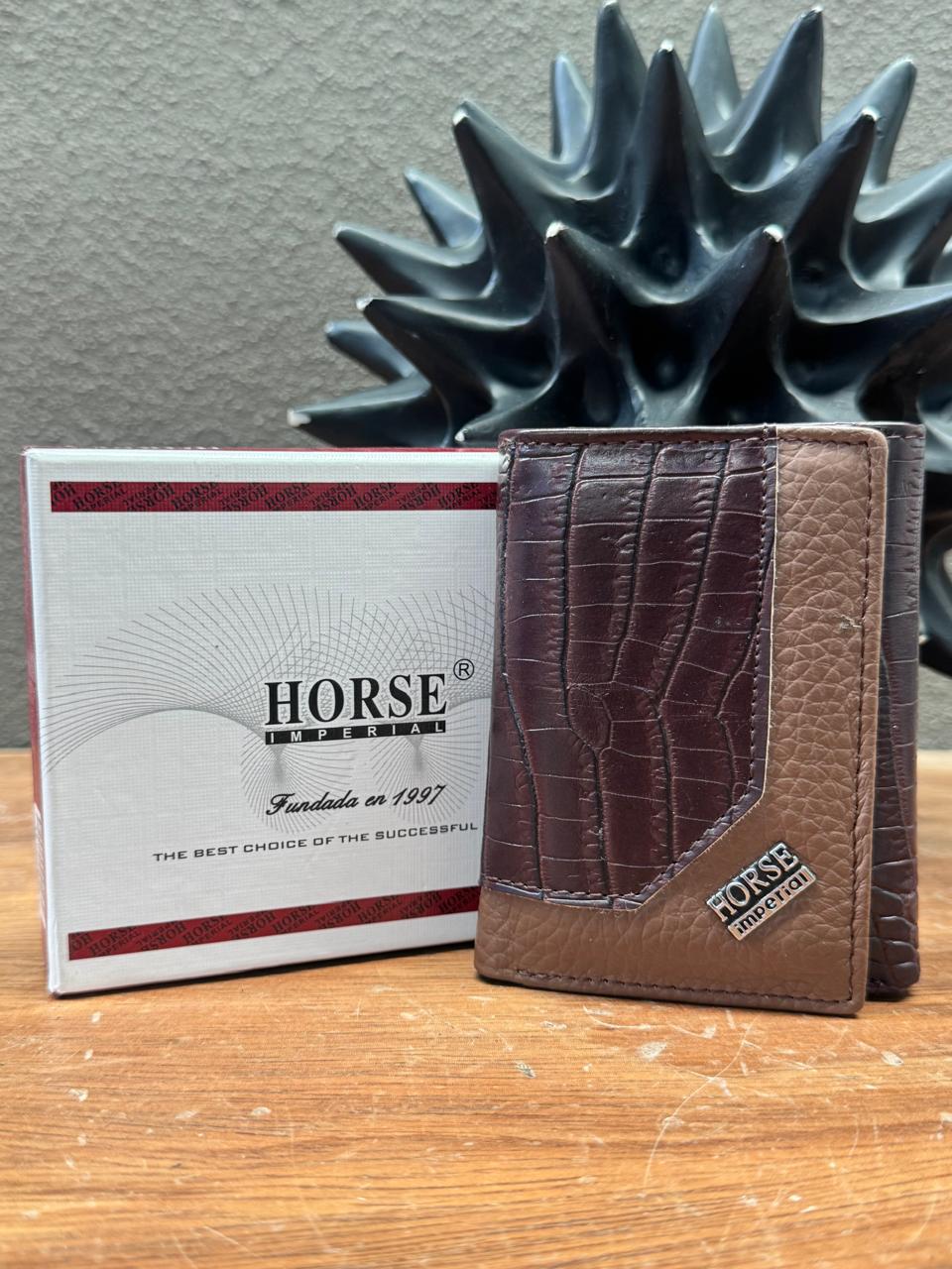 CARTERA HORSE PIEL TRIFOLD CAFE VARIOS