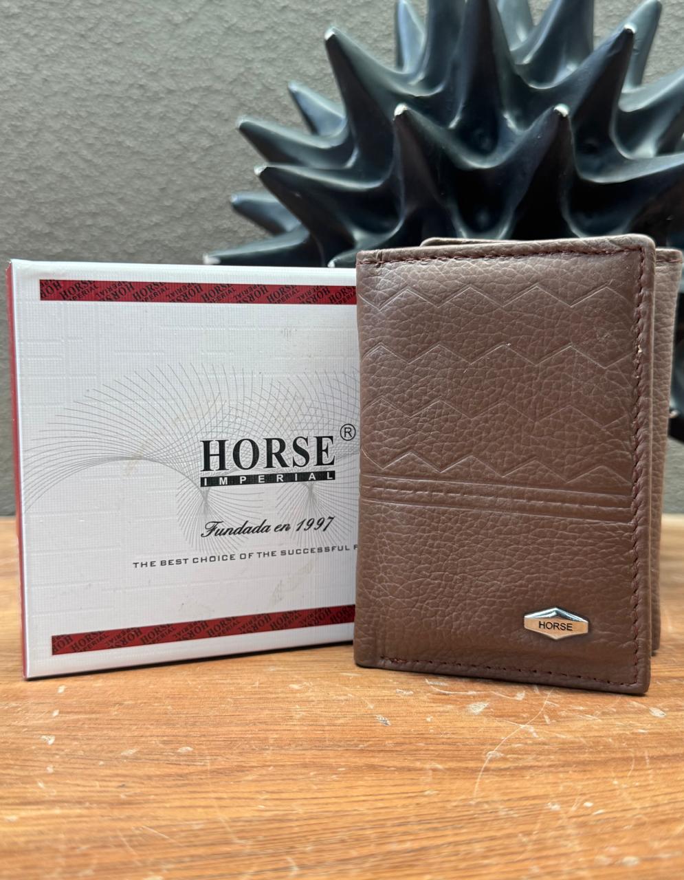CARTERA HORSE PIEL TRIFOLD CAFE VARIOS