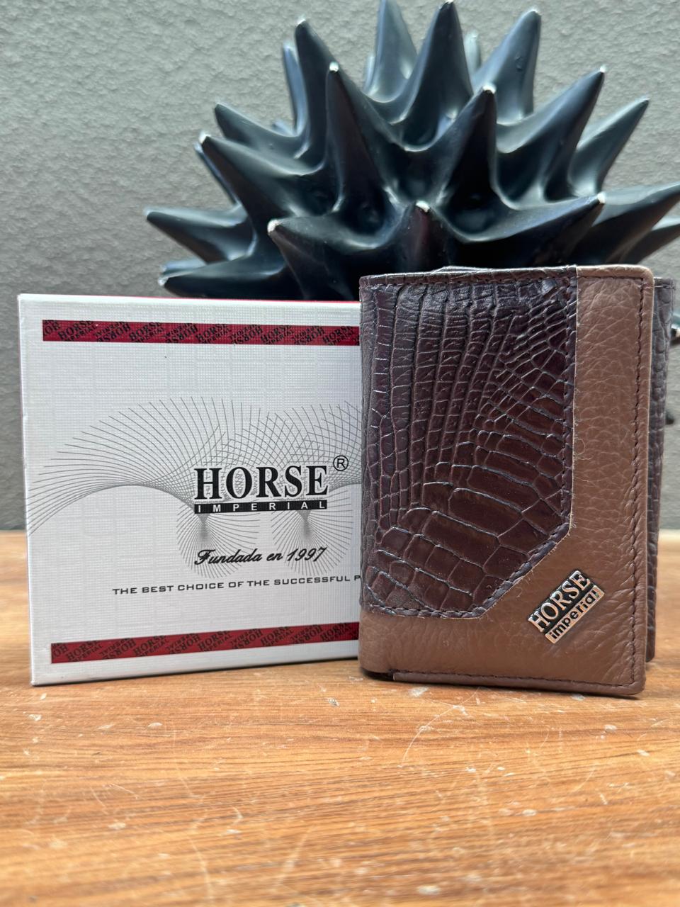 CARTERA HORSE PIEL TRIFOLD CAFE VARIOS
