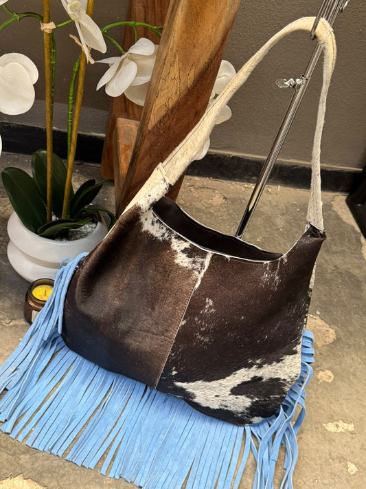 BOLSO ALYSSA DOBLE VISTA PELO CON BARBAS AZULES