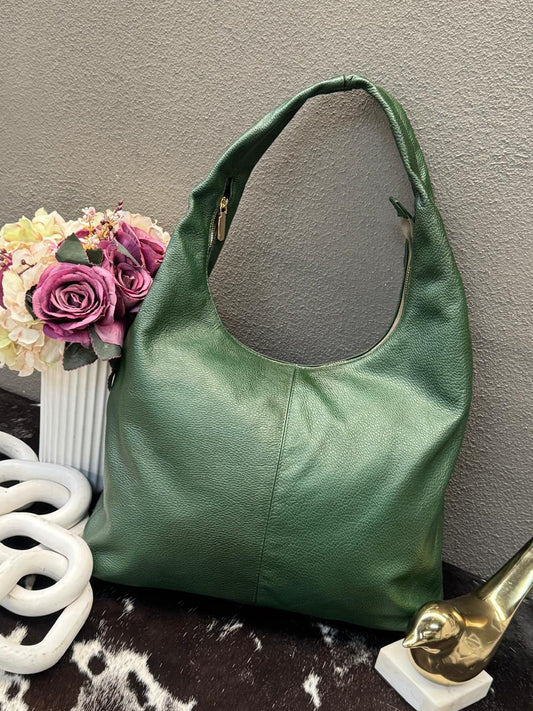 BOLSO 100% PIEL INGLATERRA COLOR VERDE MILITAR