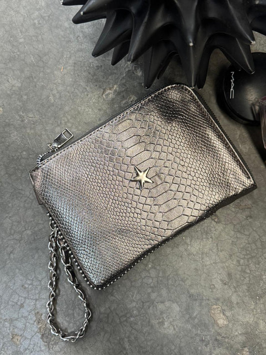 MONEDERO XL PREMIUM INOX VIBORA H/PLATA