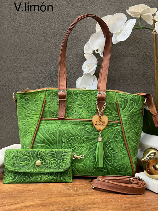 BOLSO BRIANDA COLOR VERDE LIMON