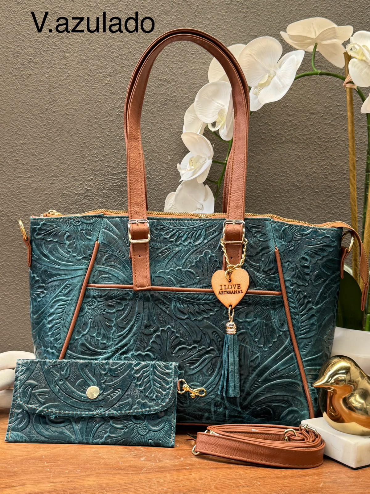 BOLSO BRIANDA COLOR VERDE AZULADO