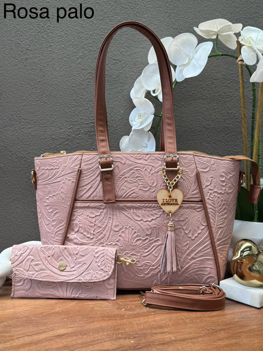 BOLSO BRIANDA COLOR ROSA PALO