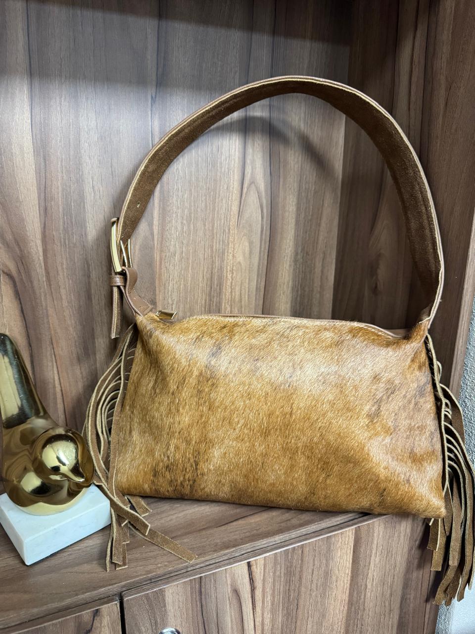 BOLSO TEXAS PELO CAMEL BARBAS