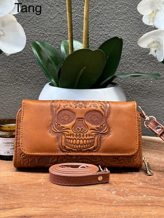 CARTERA CINCELADA ANA CALAVERA COLOR TANG