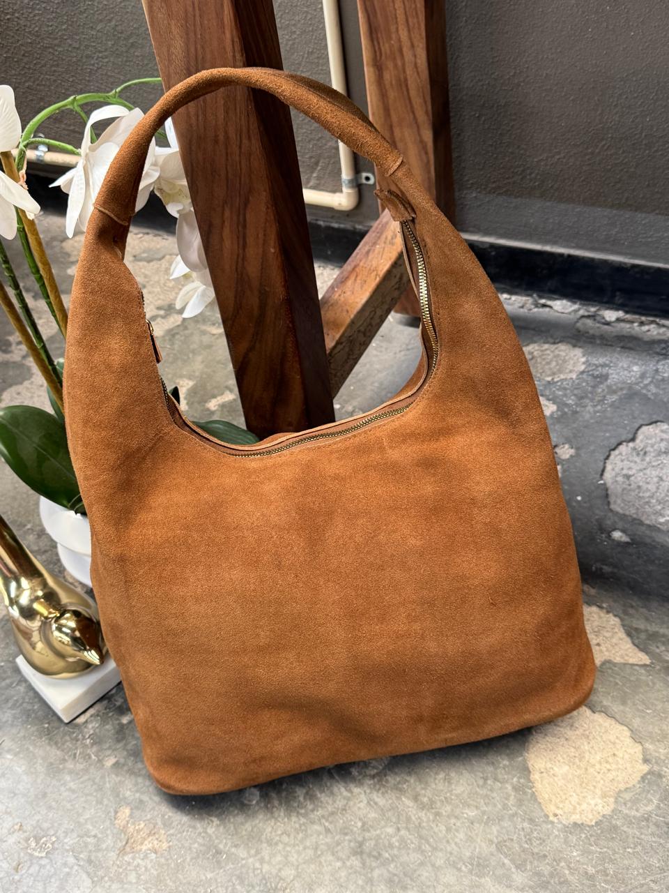 BOLSO INGLATERRA GAMUZA COLOR CANELA